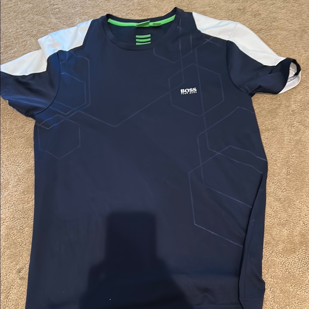 BOSS Navy and White Shirt